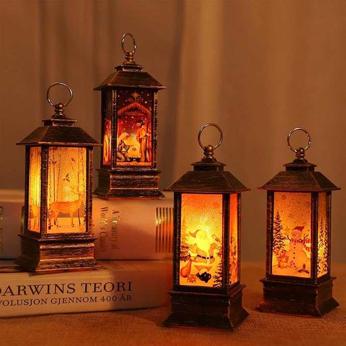 Christmas Lantern Decorations Christmas Lighting Decorations Christmas Tree Decorations Home Decor Small Candle Lanterns, Holiday Decorations Gifts for Family, Children, or Friends