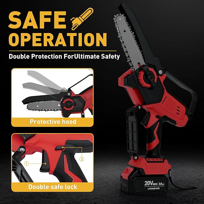 Mini Cordless Chainsaw for Milwaukee M18 Battery,6 Inch & 8 Inch Electric Battery Powered Brushless Chainsaw,400W Auto Oiler Hand Saw for Wood Cutting Tree Trimming(Only Tool)