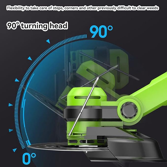 Electric String Trimmer Cordless with 20V Battery Powered 12-inch Lawn Mover & Edger Lawn Tool with Charger, Powered Grass Trimmer with 4pcs Spools and 2 Spool Covers Line for Yard and Garden, Green