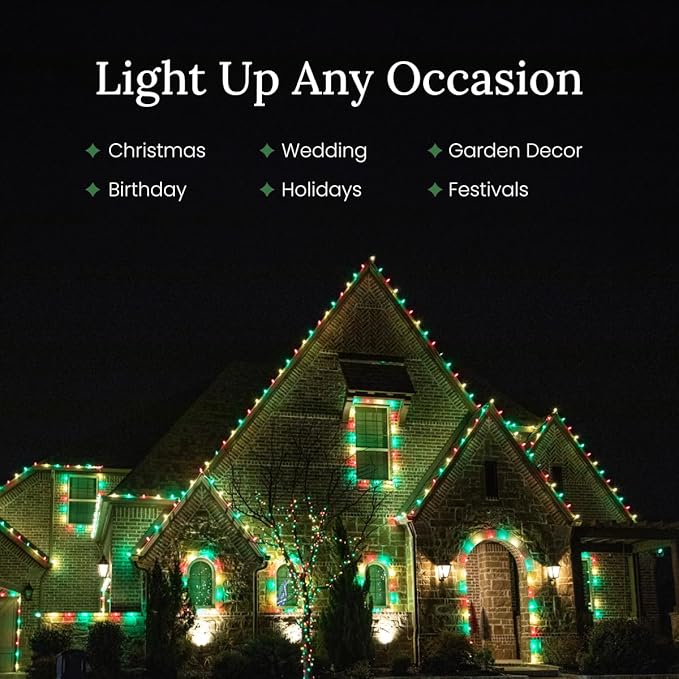 Pro Christmas SMD C9 LED Retrofit Bulb - Pro Pack of 25 Bulbs - Dimmable Energy Efficient Outdoor Waterproof Lighting for Holiday Decor, Christmas Trees - Frosted Smooth - Multi Color