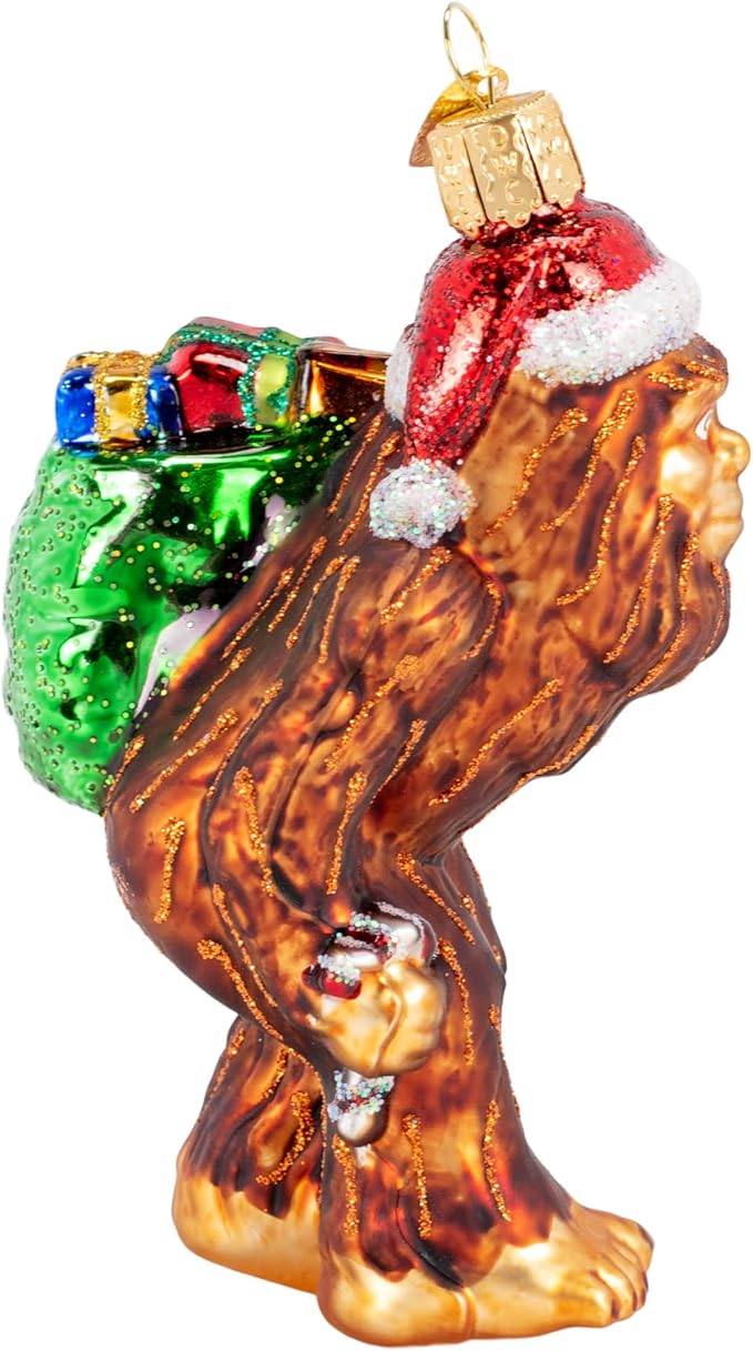 Old World Christmas Santa Sasquatch Glass Blown Ornament for Christmas Tree, Handcrafted Holiday Decoration, Santa Collection