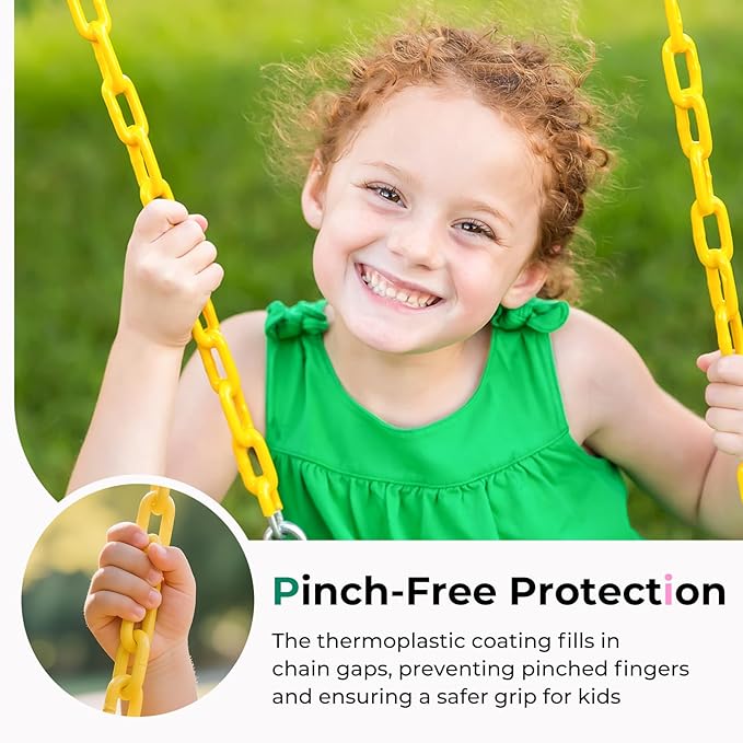 DECORLIFE Toddler Swing - High Back Full Bucket Seat for Ages 1-3, 330lb Capacity, Baby Infant Swing Outdoor with Safety Design, Plastic-Coated Chains, Carabiners for Backyard, Garden-Red