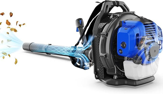WILD BADGER POWER Leaf Blower Backpack, 53cc Gas Powered Strong Air Flow 559CFM 174MPH, Light Weight 19.6lbs, Ideal for Leaf, Sand, Gravel, Snow, Yard and Driveway