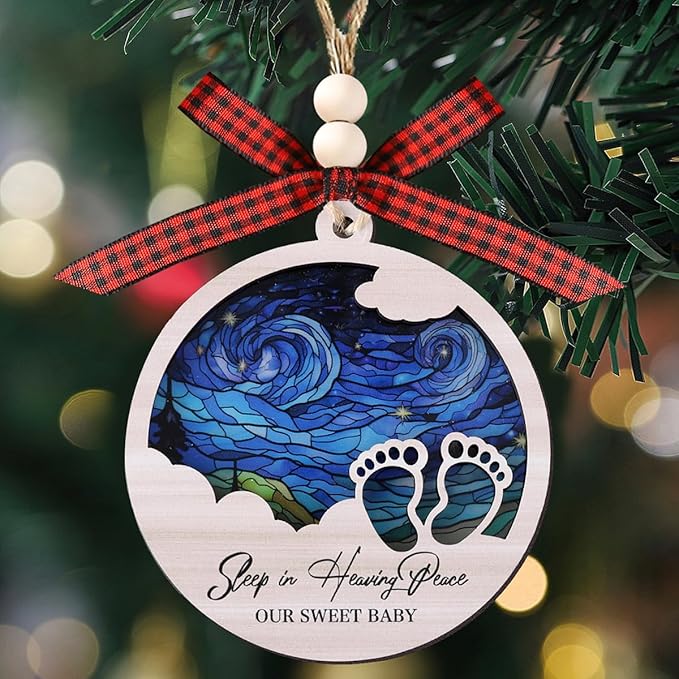 Tesuivra Baby Memorial Gift - Infant Loss Ornament for Christmas Tree, Miscarriage & Stillborn Sympathy Gifts for Mom and Dad - Angel Memorial Decoration for Bereaved Parents