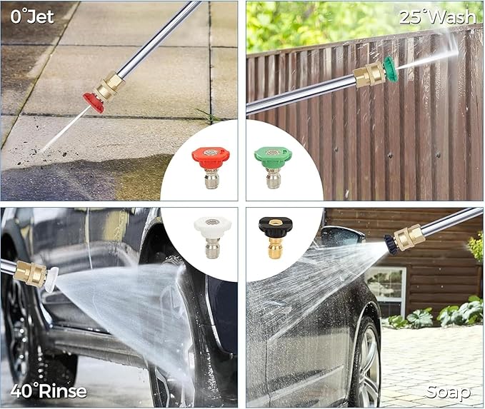 Gas Pressure Washer, 3500 PSI 2.3 GPM Power Washer with 209CC Engine, 4 Quick-Connect Nozzles, 25FT Hose, 3L Soap Tank, High Pressure Washer for Car, Driveway, Fence, Patio, Home Cleaning
