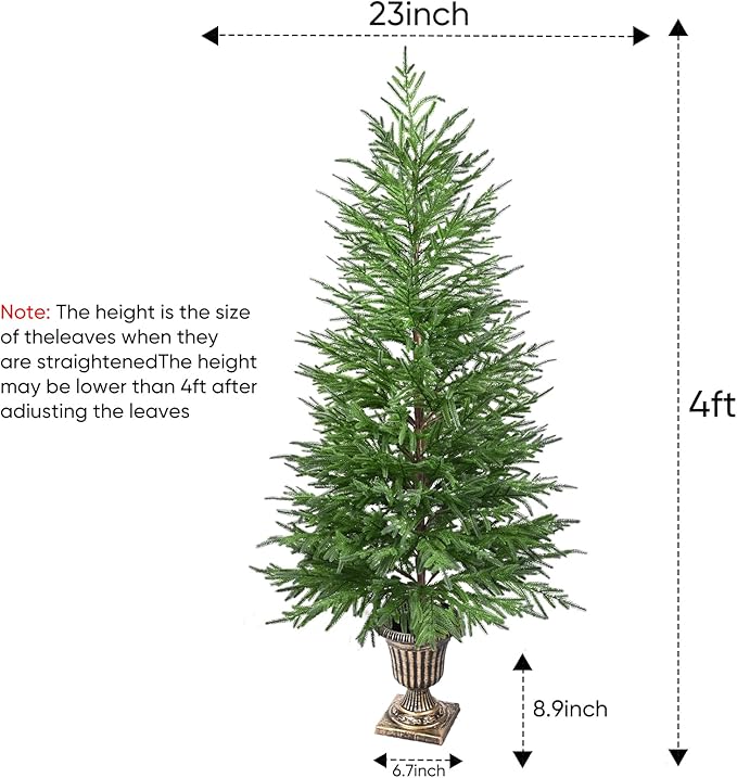 5FT Artificial Potted Norfolk Christmas Tree, 2-Packs Norfolk Pine Tree,Faux Christmas Tree Fake Potted Plants for Indoor Outdoor Home Front Porch Christmas Decor