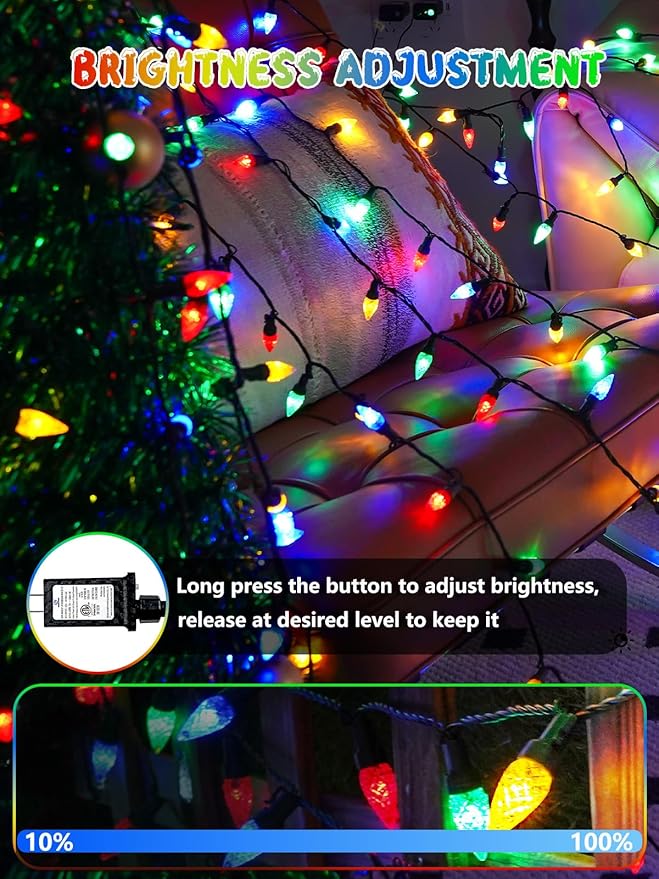 240 LED C6 Christmas Lights Outdoor, 78FT Super Long Christmas String Lights with 13 Modes & Timer, Waterproof Fairy Twinkle Light Plug in for Indoor Tree Garden Party Xmas Decorations (Multicolor)