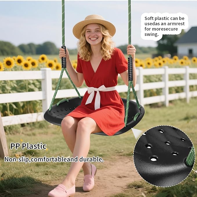 Heavy Duty Swing Seat, 550LBS Capacity Outdoor Swing Seat for Adults & Kids£¬Black