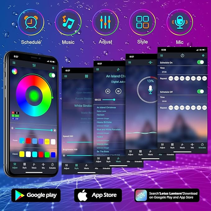 Outdoor LED Strip Lights Waterproof,IP68 Outside Led Light Strips Waterproof with Bluetooth App Remote Control,Music Sync RGB Exterior Led Rope Lights,for Balcony,Deck (200ft Outdoor LED Strip Lights)