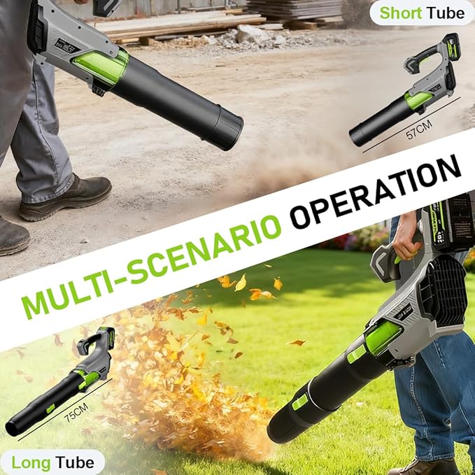 Cordless Leaf Blower with 2x4000mAh Batteries & Charger 580CFM/170MPH Lightweight Handheld Electric Blower for Lawn Care, Patio, Garden & Debris Clearing