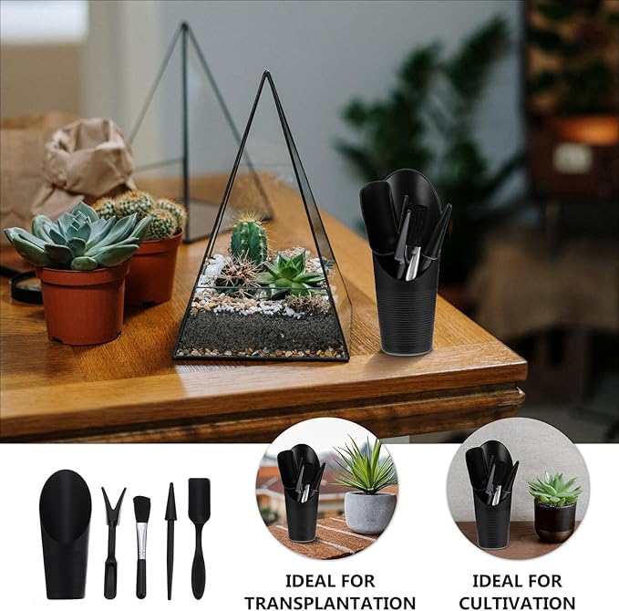 5pcs Mini Garden Hand Tools Portable Succulent Planting Tools Ergonomic Plastic Gardening Kit for Indoor Plants and Small Gardens