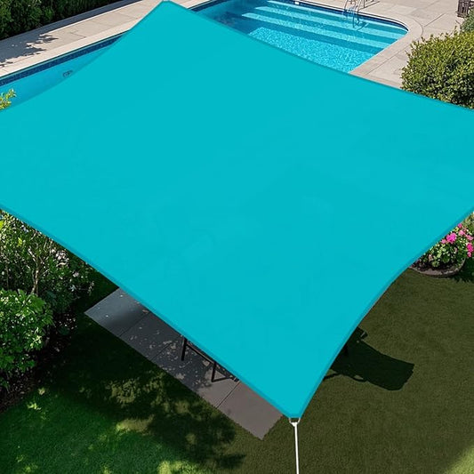 E&K Sunrise 9' x 16' Waterproof Sun Shade Sail Outdoor Rectangle Canopy Shade Cover UV Block for Pergola Patio Backyard Garden Deck (Turquoise)