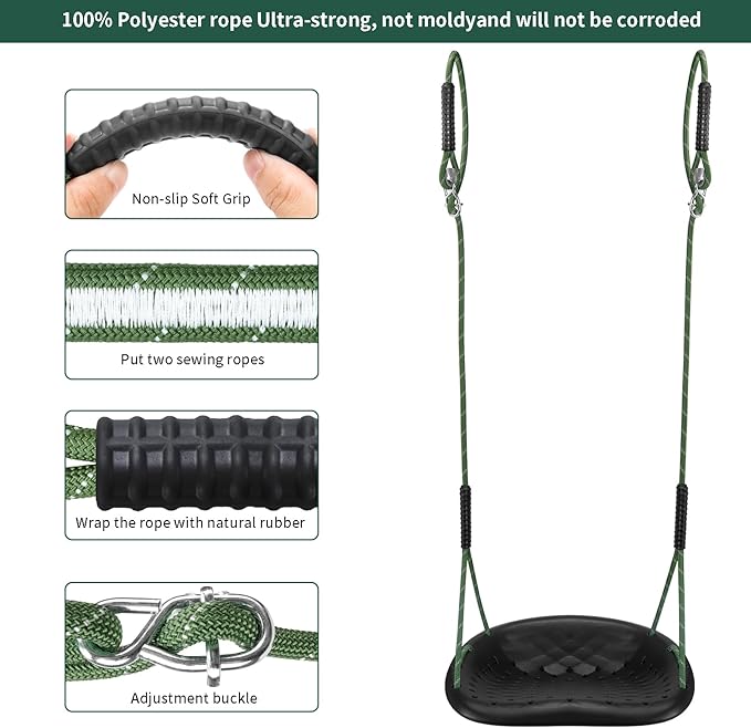Heavy Duty Swing Seat, 550LBS Capacity Outdoor Swing Seat for Adults & Kids£¬Black