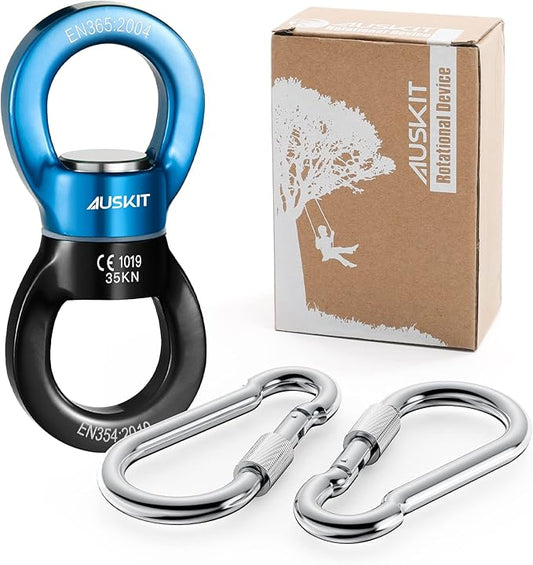 Black Blue Swing Swivel, 35 KN Safest Rotational Device Hanging Accessory
