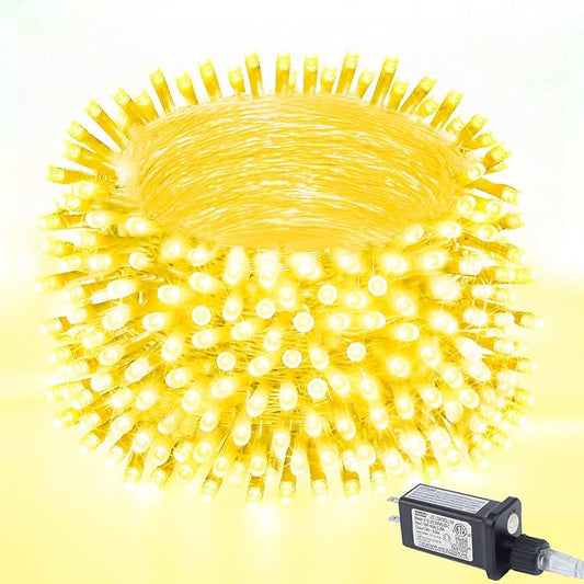 200LED 60FT Warm White LED Christmas Tree String Lights Outdoor Waterproof Twinkle Lights for Bedroom with 8 Modes Memory Function & Timer Plug in Xmas for House Holiday Indoor Decorations