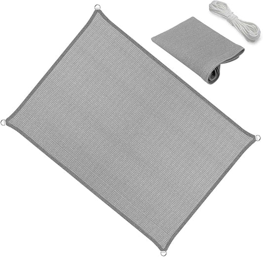 11' x 11' Gray Sun Shade Sail Straight Edge Canopy Awning Pergola Cover, for Outdoor Patio Lawn Garden Backyard Carport