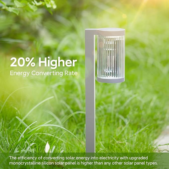 Solar Pathway Lights Outdoor, 4 Pack Upgraded Outdoor Solar Lights for Outside Super Bright Up to 12Hrs, IP65 Waterproof Solar Garden Lights for Yard Landscape Path Walkway (Cool White)