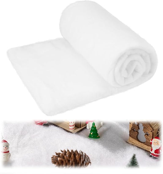 JOYIN Christmas Snow Blanket Roll (3x8 Ft,3 Pcs) for Christmas Decorations, Village Displays, Under The Xmas Tree-Thick White Soft and Fake Snow Cover for Holiday Decor and Winter Displays