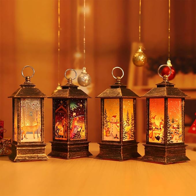 Christmas Lantern Decorations Christmas Lighting Decorations Christmas Tree Decorations Home Decor Small Candle Lanterns, Holiday Decorations Gifts for Family, Children, or Friends