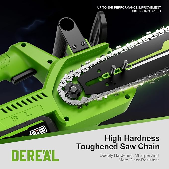 Electric Chainsaw Cordless, 12" Electric Chain Saws, 20V Battery Power Chain Saw, Mini Cordless Chainsaw with 4.0Ah Battery and Charger