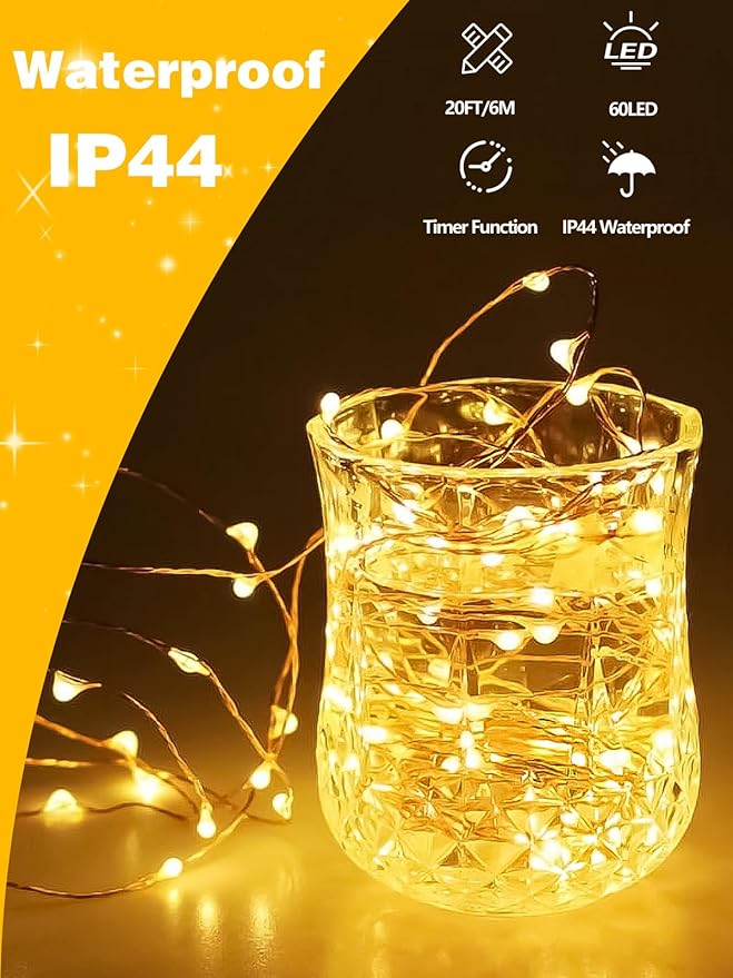 4 Pack 240 LED Christmas Fairy Lights Battery Operated with Timer, 80FT Waterproof Twinkle Lights Indoor Outdoor, String Lights Battery Powered for Bedroom, Centerpiece, Chistmas Decor (Warm White)