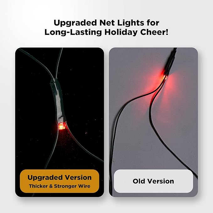 BlcTec Upgraded Outdoor Christmas Lights 280LED 10ft x 6.7ft Christmas Net Lights with UL Certified, 8 Modes, Timer, Connectable, Waterproof & Thick Wire for Bushes, Shrubs Decorations, Muticolor
