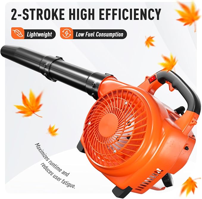 28CC 2-Cycle Gas Handheld Leaf Blower, 475 CFM 200 MPH Lightweight Power Blower with Variable Speed & Easy Start, for Yard Cleanup, Patio, Driveway, Lawn Debris