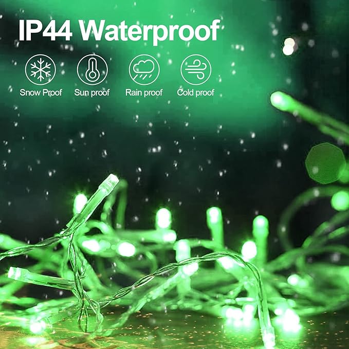 JXLEDAYY 403 FT 1000 LED Christmas Lights Outdoor Fairy Lights Plug in Clear Wire String Lights Waterproof 8 Modes Timer for Outside House Tree Garden Patio Yard Party Holiday Decorations-Green