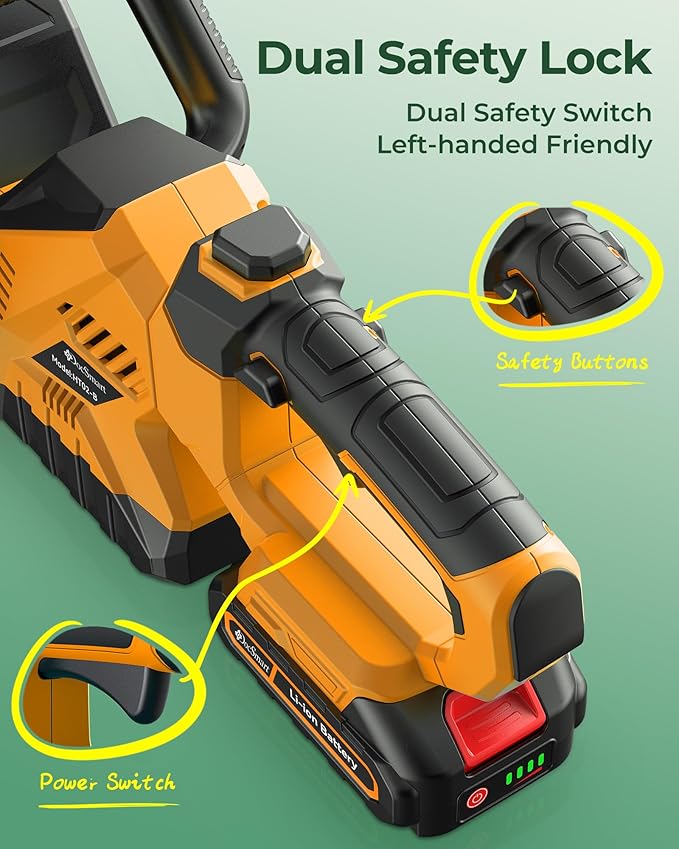 20'' Hedge Trimmer Cordless with Battery, 3000RPM Electric Handheld Bush Clipper with 2pcs 2000mAh Rechargeable Batteries, 180¡Æ Rotatable Head, 2/3'' Blade Gap Yellow