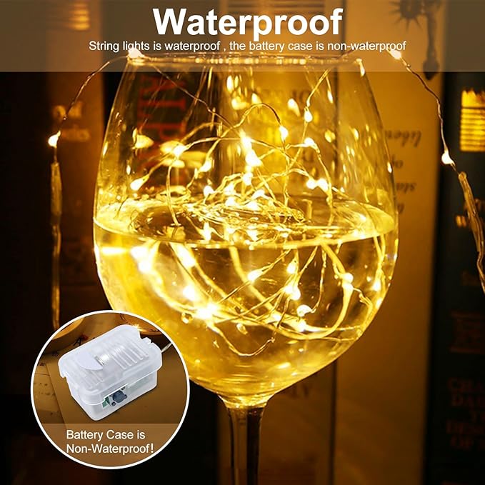 AIKEI 6 Pack LED Fairy Lights Battery Operated, Twinkle String Lights Waterproof 7 Feet 20 Led Firefly Starry Lamps for Wedding Party Bedroom Garden Halloween Christmas Decoration Warm White