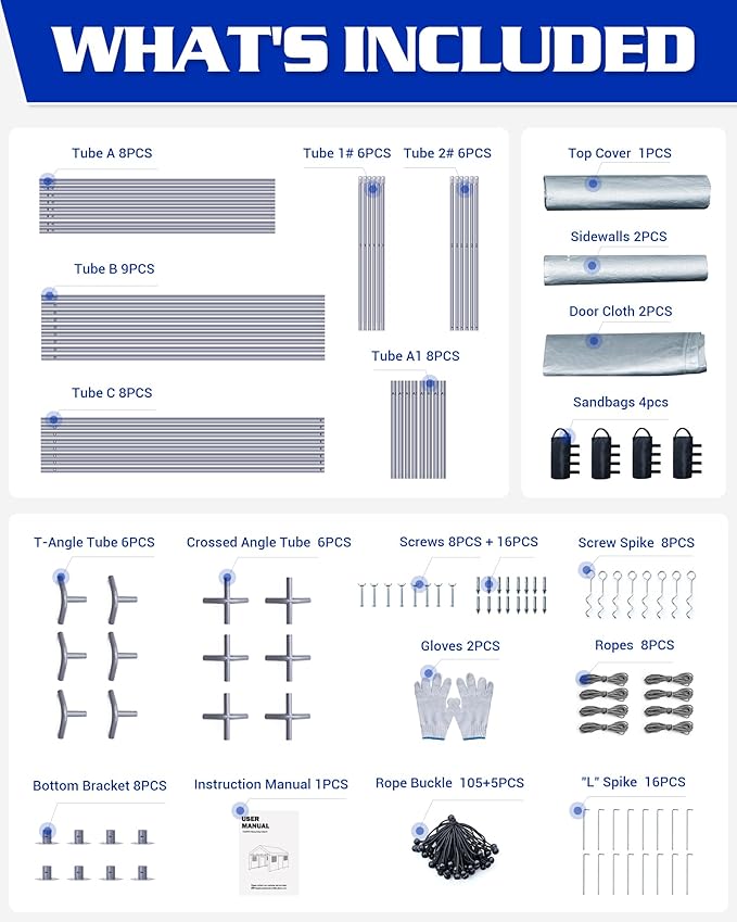 13x20 ft Heavy Duty Carport, Waterproof & UV Protected Carport with Reinforced Steel Frame, All-Weather Outdoor Shelter for Cars, Trucks, Vans, RVs, and Workshops
