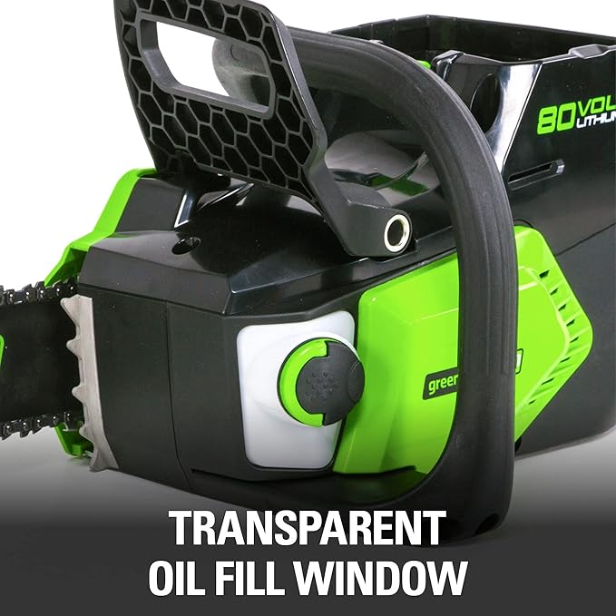 Greenworks 80V 16 Brushless Cordless Chainsaw (Great For Tree Felling, Limbing, Pruning, and Firewood / 75+ Compatible Tools), 2.0Ah Battery and Charger Included