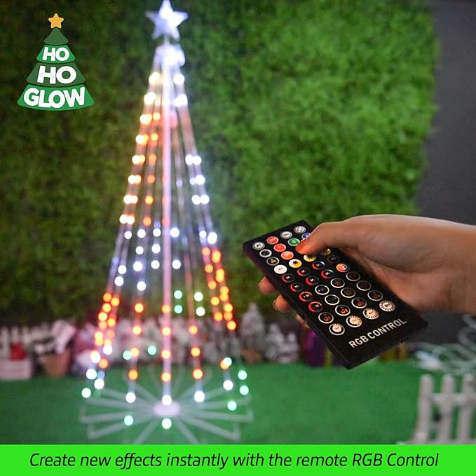 Indoor and Outdoor 7ft 295 LED Christmas Tree with Adjustable Lights Music Modes, and Scenes with App Control, Pre-Lit Seasonal Decoration