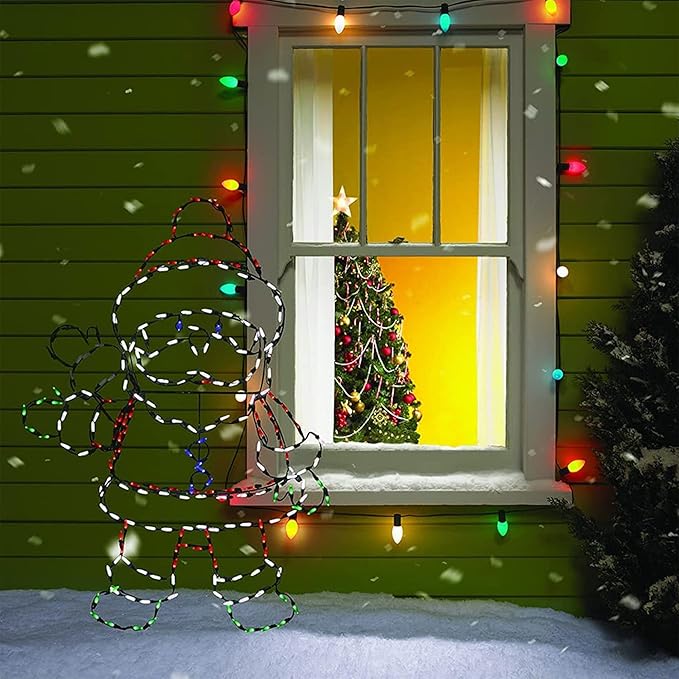 PRODUCTWORKS Pro-Line 48 Inch Waving Santa Indoor/Outdoor Christmas Yard Decoration, 200 Animated LED Multi-Color Lights