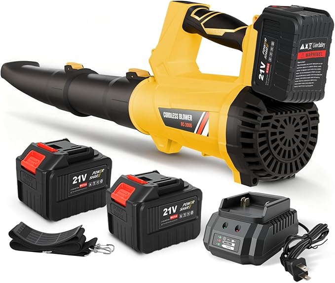 Electric Leaf Blower Cordless, Battery Powered Leaf Blower with 2 x 6.0Ah Batteries and Charger, 6 Speed Mode, 650 CFM 280 MPH Lightweight Leaf Blowers for Lawn Care, Patio, Dust, Blowing Leaves, Snow