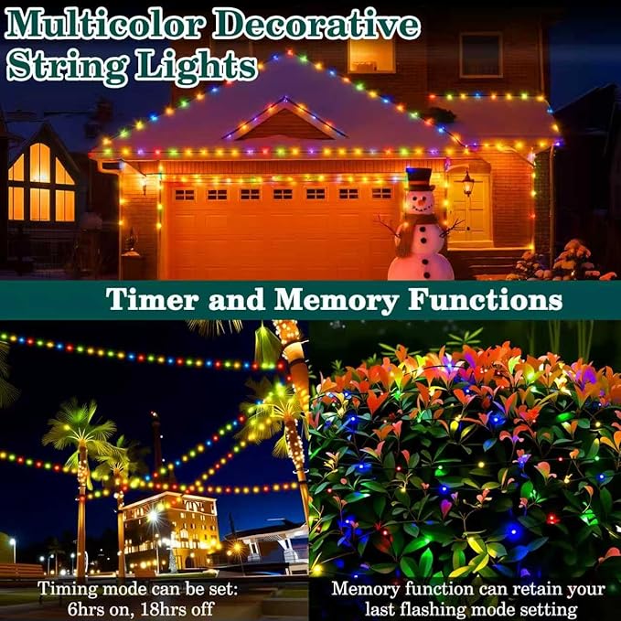 Christmas Lights,1300 LED 426FT Upgrade Long Outdoor String Lights Waterproof Christmas Roll Light Fairy Tree Xmas Long Light Decorations with Remote Plug in for Indoor Party Yard Garden-Multicolored