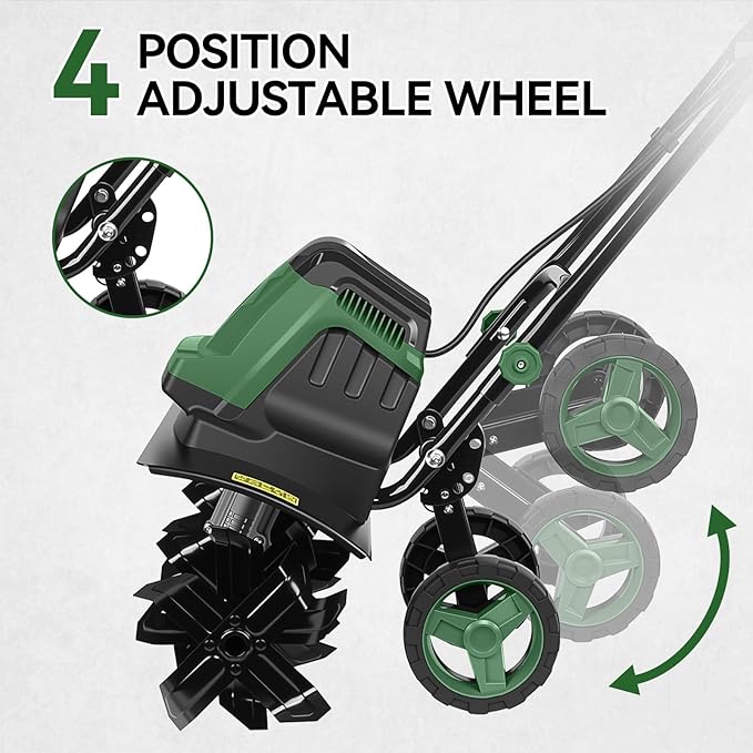 Prostormer Electric Tiller for Gardening, 18¡± Tilling Width & 9¡± Working Depth, 1800W 15A Corded Rototiller Cultivator with 24 Steel Tines for Soil Cultivation, Weeding and Lawn Care
