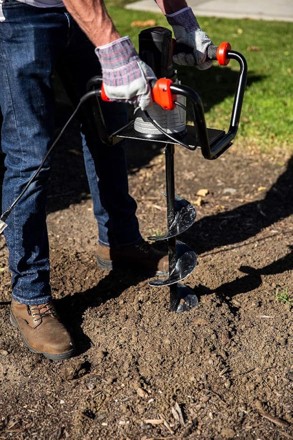 XtremepowerUS 1500W Electric Post Hole Digger Earth Auger Dig Hole Fence Post Hole Digging, Tree Planting with 6 Digging Auger Bit Set, 3/4 Shaft