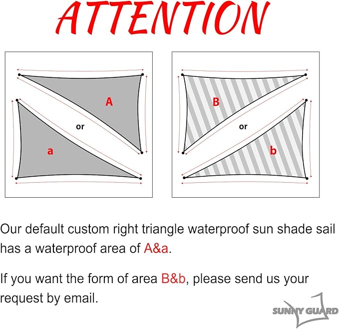 SUNNY GUARD Waterproof Sun Shade Sail 12'x24'x26.8' Sand Right Triangle UV Block Sunshade for Backyard Yard Deck Patio Garden Outdoor Activities and Facility(Customized)