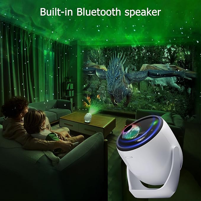 Star Projector,3D Galaxy Projector with 90 Dynamic 3D Scenes & Bluetooth Speaker, Moving Stars Night Light with Auto Timer for Bedroom Decor, and Party.