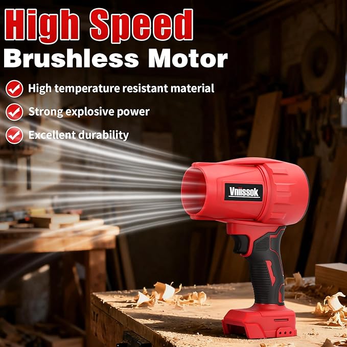 Electric Cordless Leaf Blower Compatible for Milwaukee 18V Batteries(No Battery), Handheld Jet Fan Air Blower for Patio Cleaning, Lawn Care, Blowing Leaves and Dust (Compatible for Milwaukee Battery)