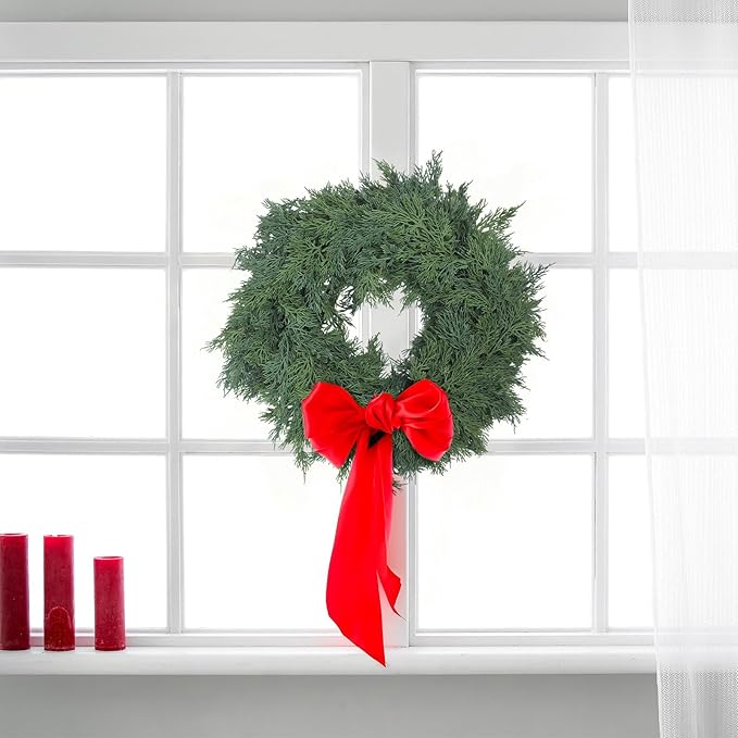 Dingion 1 Pcs 6 ft Christmas Cedar Garland - Artificial Realistic Green Faux Cedar Pine Garland Soft and Thick for Home Table, Mantle, Wall, Door, Indoor & Outdoor Christmas Party Decorations