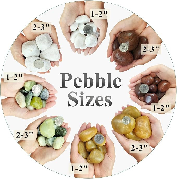 20 lbs River Rocks for Landscaping, 2-3 Inch Large Decorative Pebbles for Plants Indoor, Vases, Backyard, Crafting and Garden