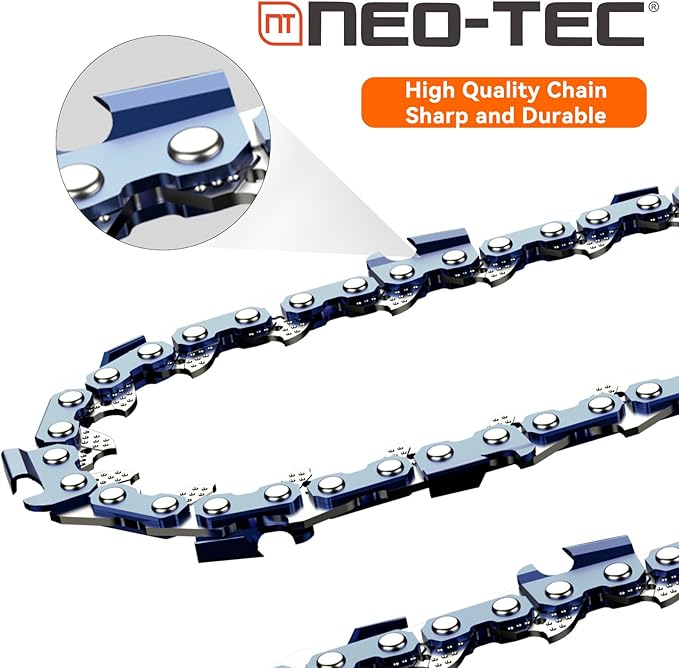 NEO-TEC 18 Inch Chainsaw Chain 3 Pack - S62-0.050" Gauge, 3/8"LP Pitch, 62 Drive Links Fit for Poulan, Kobalt, Echo, Ego, Greenworks Chainsaw and More