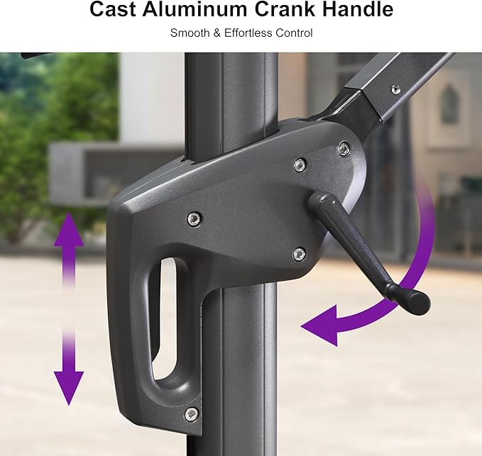 PURPLE LEAF 10' X 13' Double Top Cantilever Patio Umbrella Deluxe Large Outdoor Umbrella Rectangle Offset Umbrella with Fade Resistance for Garden Deck Pool Patio, Mint Green
