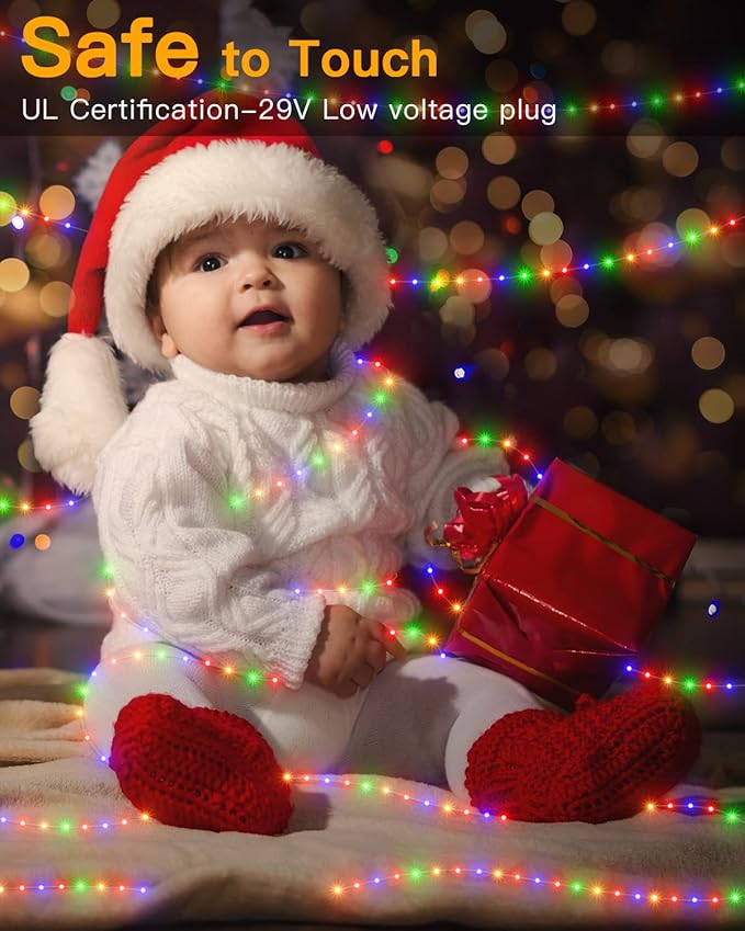 Christmas Lights Outdoor 1000LED 328FT, Multicolor Fairy Lights IP67 Waterproof, Plug in String Light with Remote 8 Modes Timer, Xmas Light for Outside Indoor House Tree Decorations