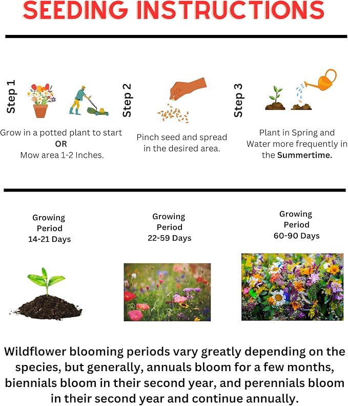 Knee-High Wildflower Mix (1oz) Sprinkle a Little Magic—Our Shade, Perennial, Hummingbird, Deer-Resistant, and Other mixes Bring Vibrant Color and pollinator Joy to Any Space.