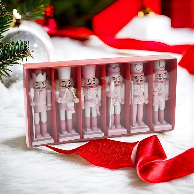 12 PCS Christmas Nutcracker Ornament Set, 4.7Inch Nutcrackers Tree Ornaments Set, Nutcracker Figures with Opening Mouths Christmas Decorations for Xmas Tree, Table Decor