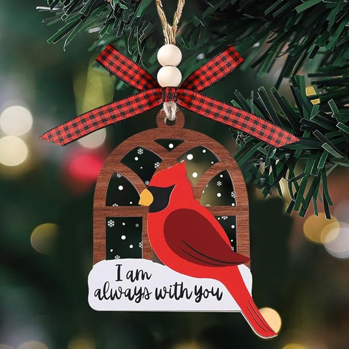Tesuivra Cardinal Christmas Ornaments for Christmas Tree Decor - Red Cardinal Keepsake Decorative Hanging Ornament - Memorial Gifts for Loss of Loved One