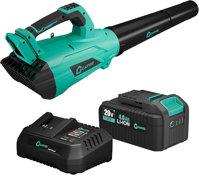 20V Cordless Leaf Blower with 650 CFM and 200 MPH High-Speed Airflow, Includes 2¡¿2.0Ah Batteries and Fast Charger, Lightweight Design for Lawn, Patio, and Debris Cleaning